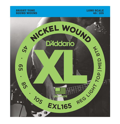 DAddario EXL165 Regular Light Top Medium Bottom 045105 Muta di corde per basso elettrico