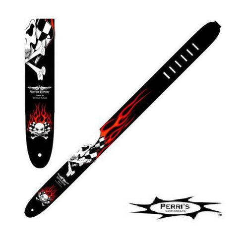 Perris Vulture Kulture P25VK1213 Teschio con fiamme Tracolla