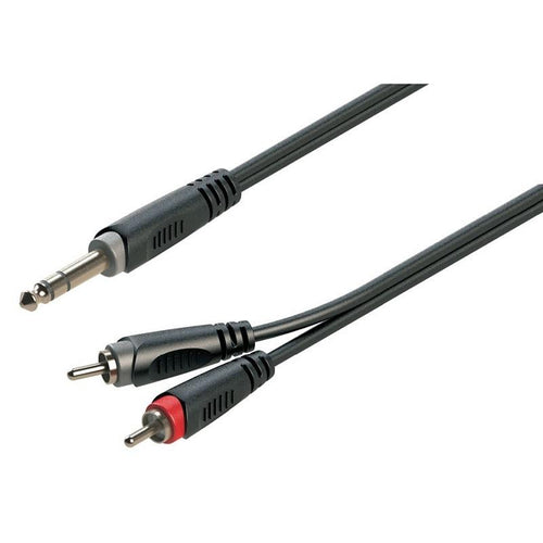 Soundsation JRR30BK Cavo adattatore 63mm Jack maschio STEREO 2xRCA maschio 3mt