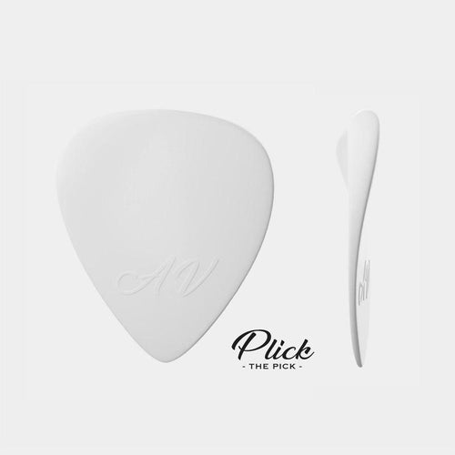 Plick The Pick AV 09 mm Nylon Bianco Puro Plettro per chitarra acustica MADE IN ITALY