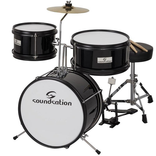 Soundsation JDK313BK Batteria acustica per bambini da 3 fusti completa nera