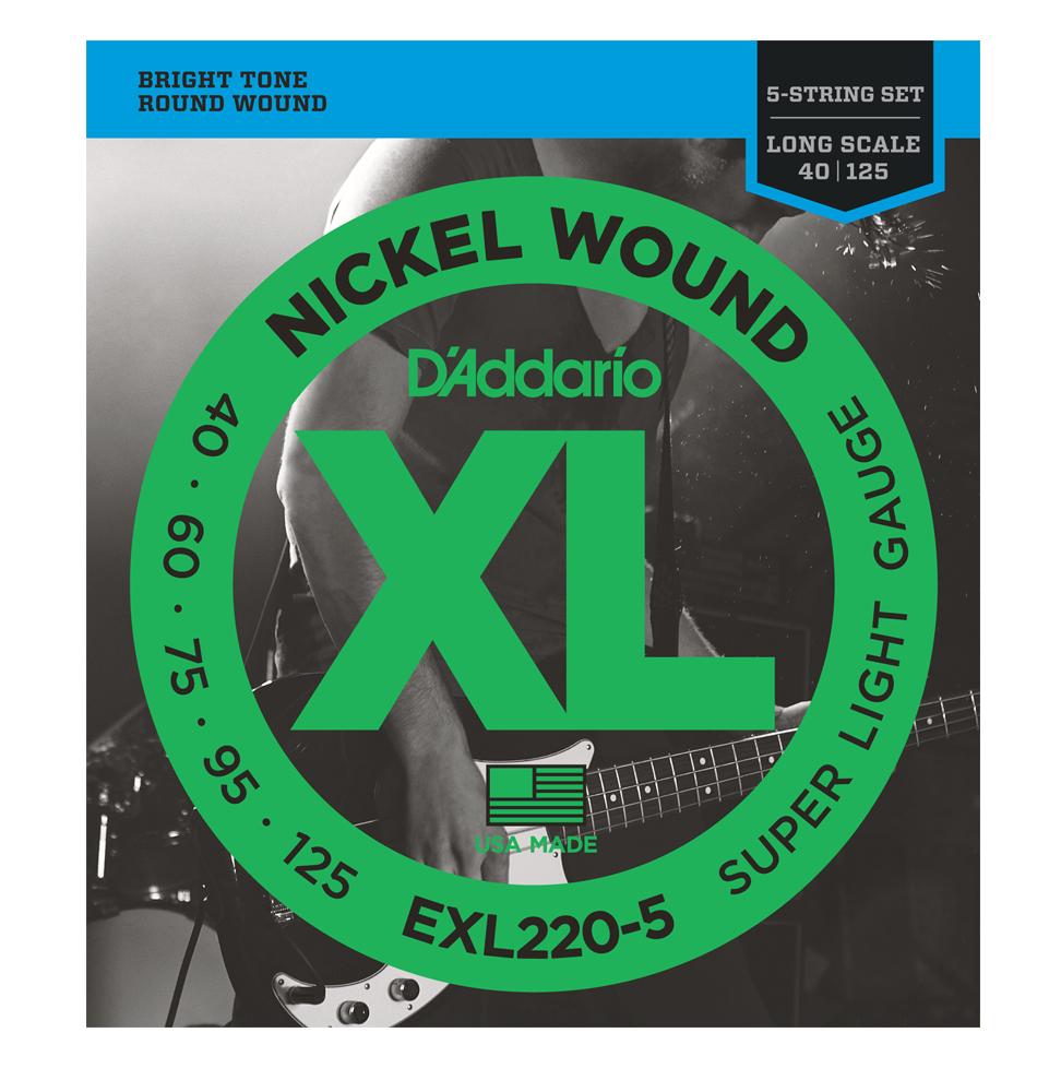 D'Addario EXL 220-5 040-125 Muta di corde per basso elettrico 5 corde 