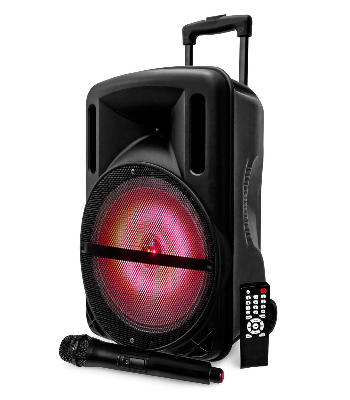 Karma Djoon a LED 100 W Cassa acustica attiva con radiomicrofono a batteria ricaricabile