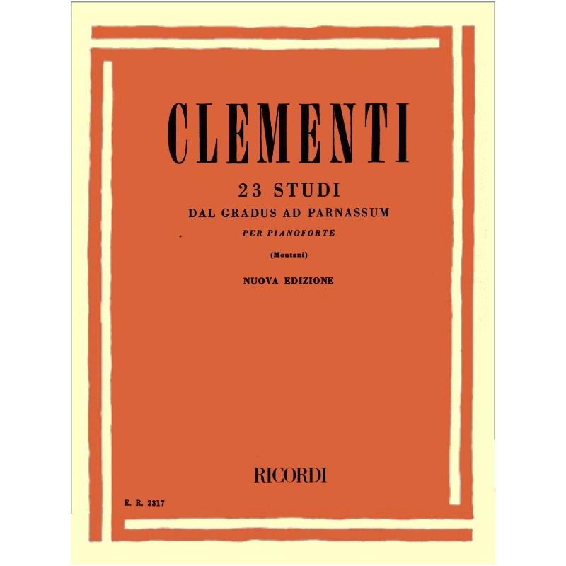 Clementi  23 STUDI dal gradus ad parnassum per pianoforte (Montani) Nuova edizione - Ricordi
