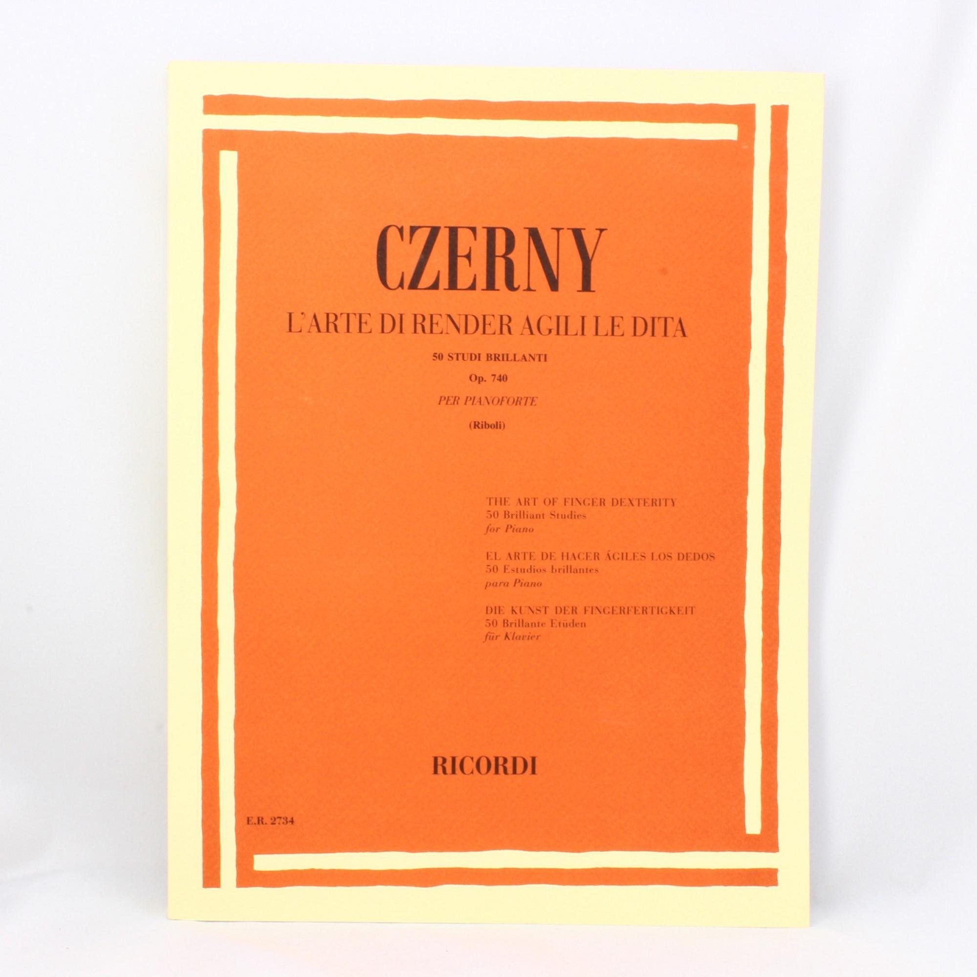 Czerny L'arte di render agili le dita 50 Studi Brillanti Op. 740 per pianoforte (Riboli) - Ricordi