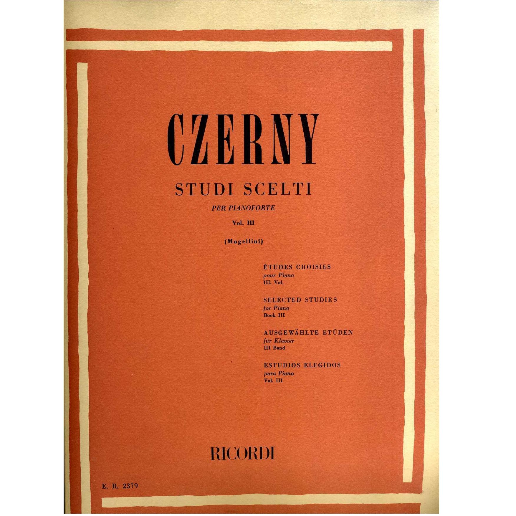 Czerny STUDI SCELTI per pianoforte Vol. III (Mugellini) - Ricordi