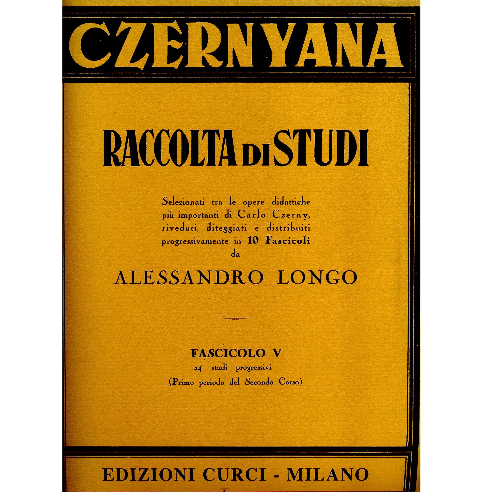Czernyana Raccolta di studi (Longo) Fascicolo V 24 studi progressivi (Primo periodo del Secondo Corso) - Edizione Curci Milano