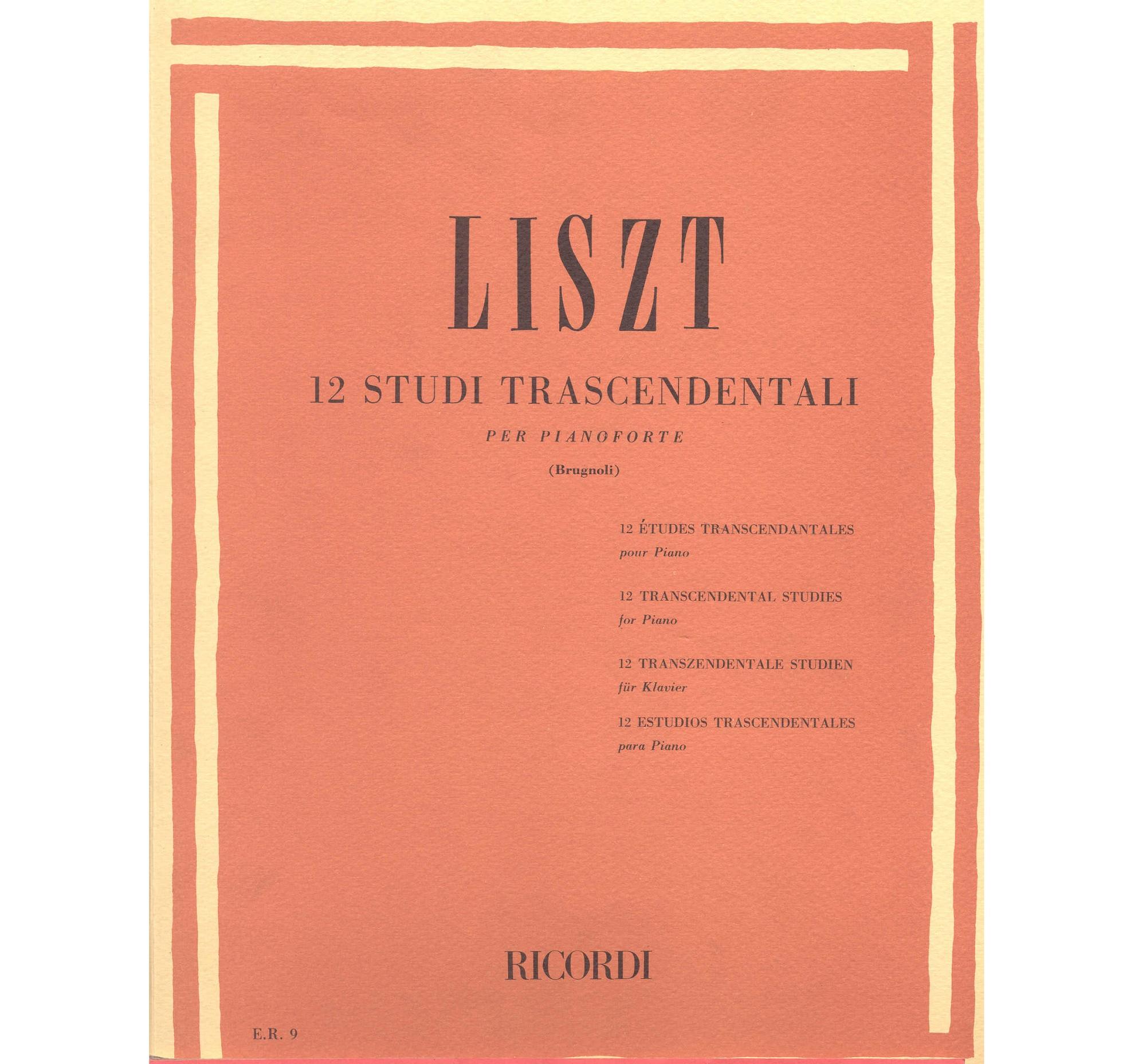 Liszt 12 studi trascendentali per pianoforte (Brugnoli) - Ricordi