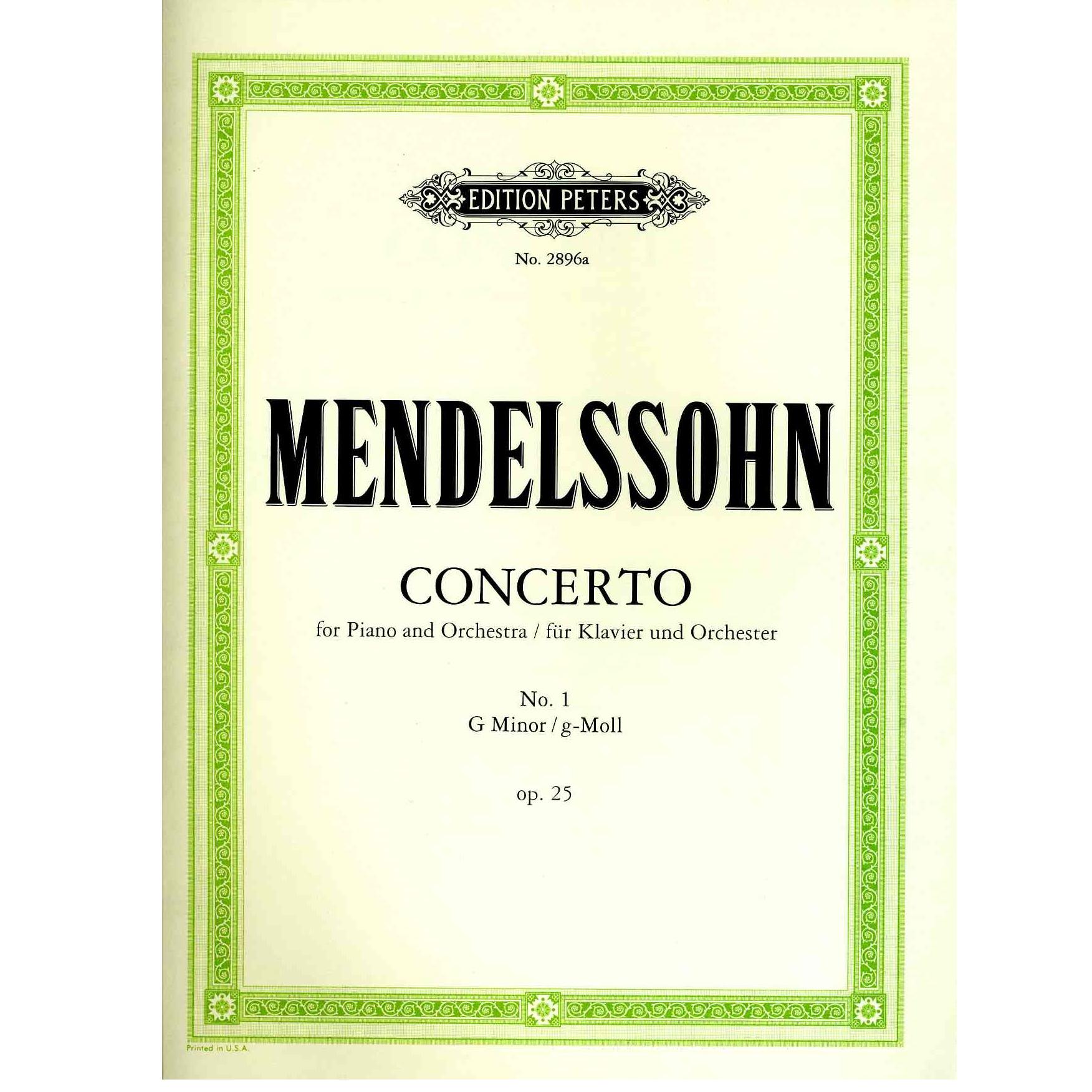 Mendelssohn Concerto per piano e orchestra n. 1 G minor Op. 25 - Edition Peters