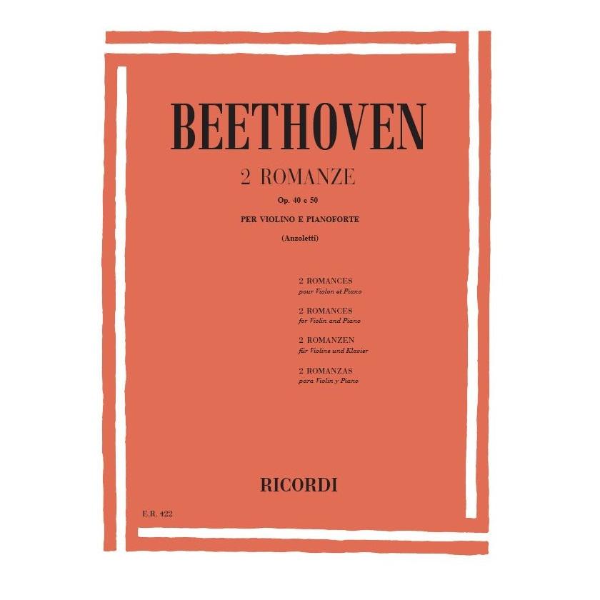 Beethoven 2 Romanze Op. 40 e 50 per violino e pianoforte (Anzoletti) - Ricordi