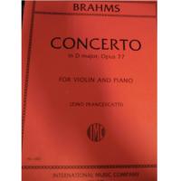 Brahms CONCERTO in D majot, Opus 77 For Violin and Piano (Zino Francescatti) - International Music Company