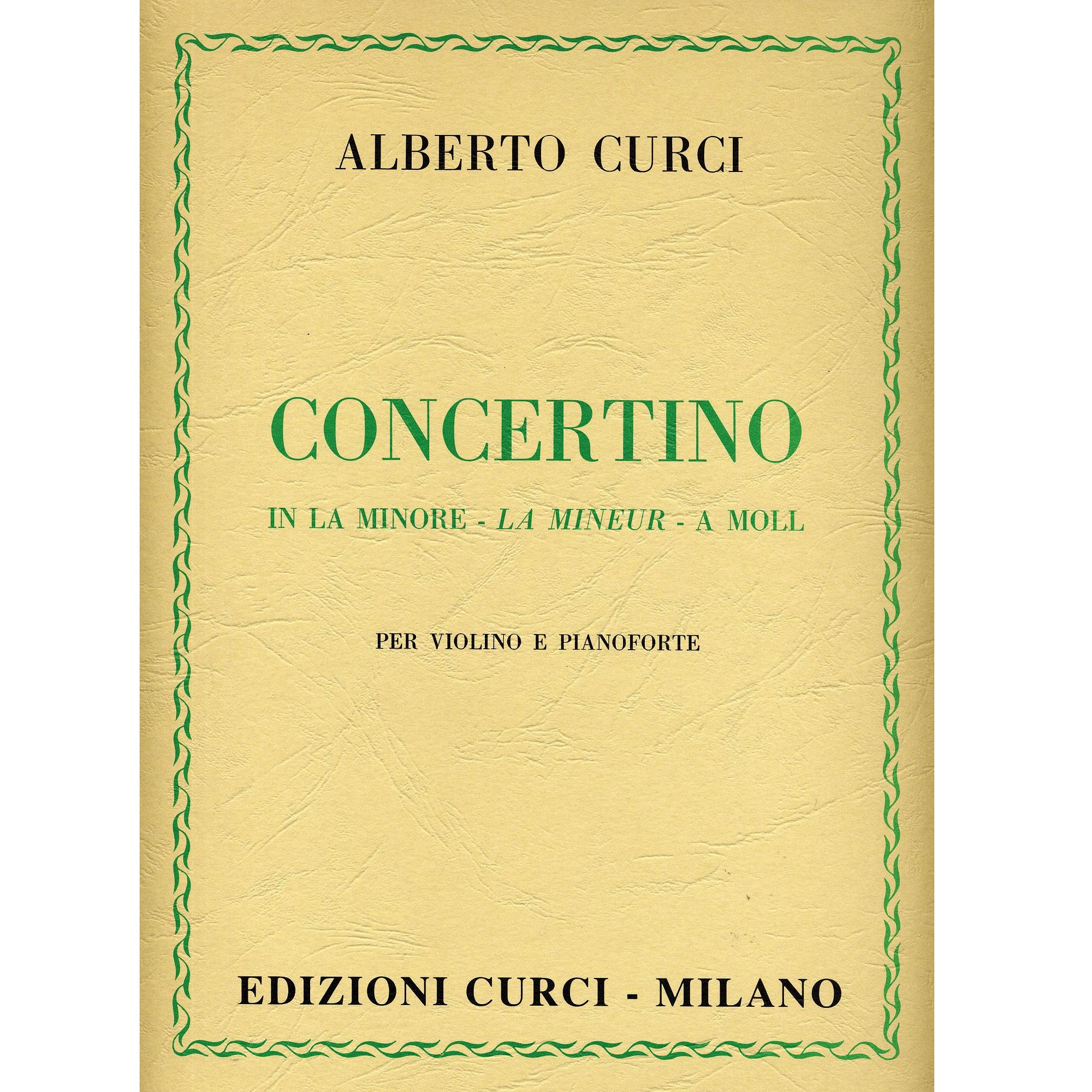 Curci Concertino in La Minore - La Mineur - A Moll per violino e pianoforte - Edizioni Curci Milano