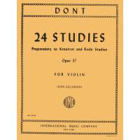 Dont 24 Studies Preparatory to Kreutzer and Rode Studies Opus 37 For Violin (Ivan Galamian) - International music company 