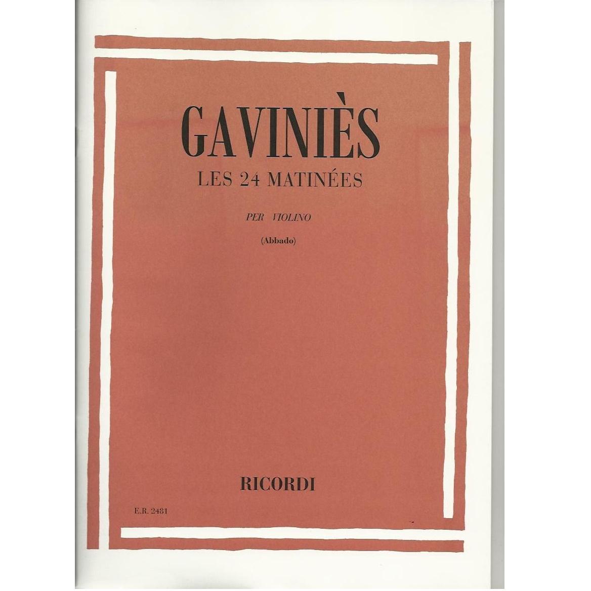 Gavinies Les 24 Matinees Per Violino (Abbado) - Ricordi