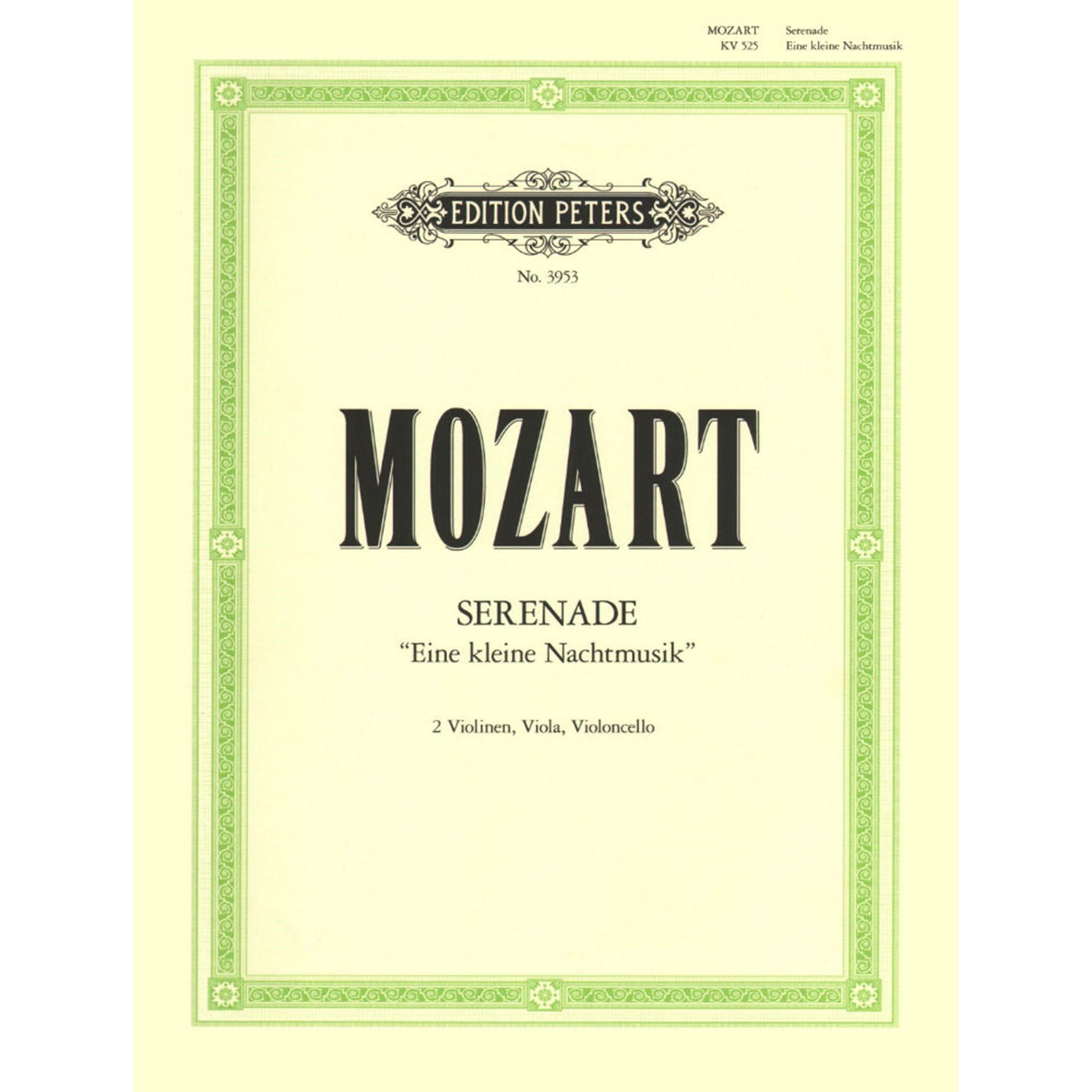 Mozart Eine kleine Nachtmusik Serenade Serenade 2 Violinen, Viola, Violoncello - Edition Peters