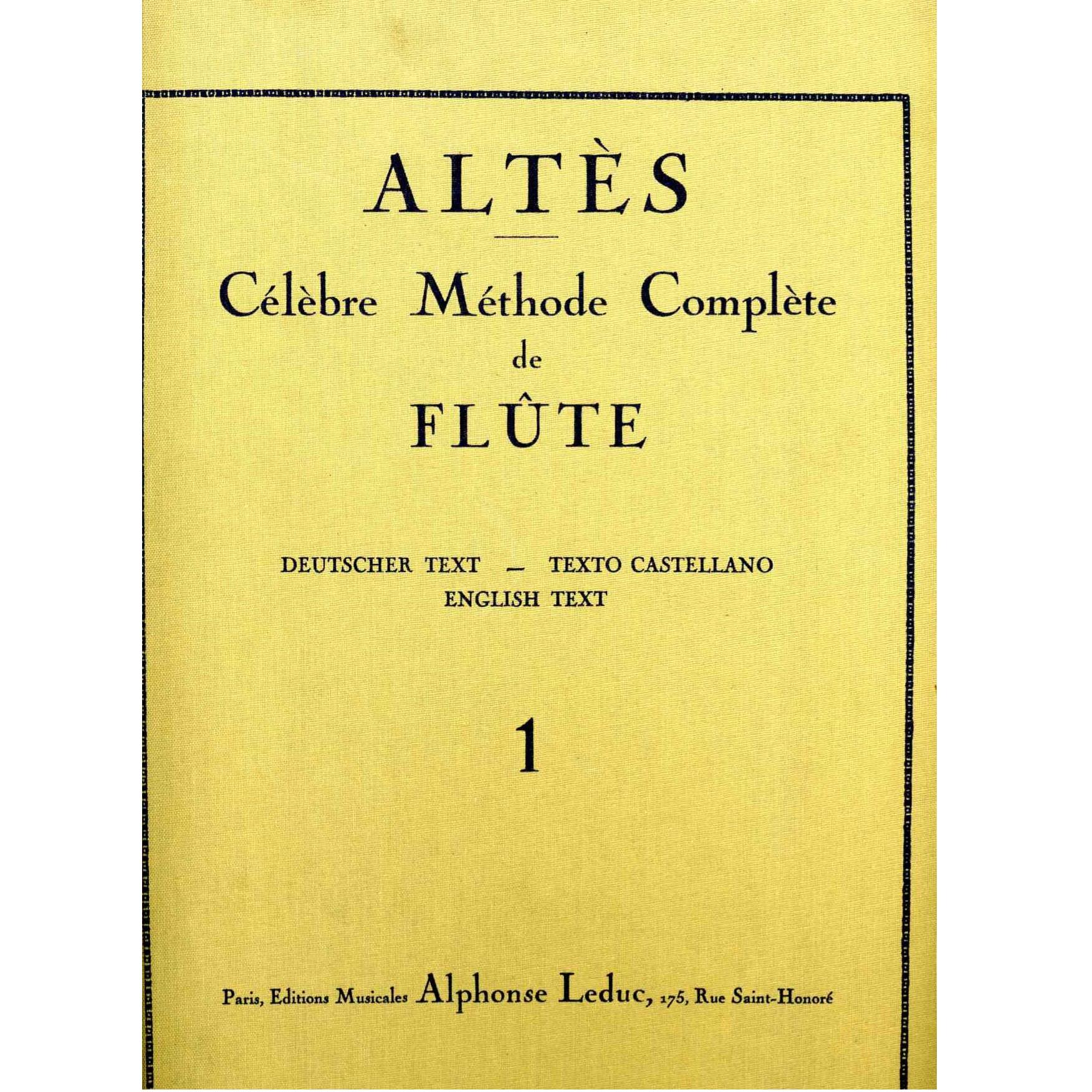Altes Celebre Methode Complete de Flute 1 - Alphonse Leduc