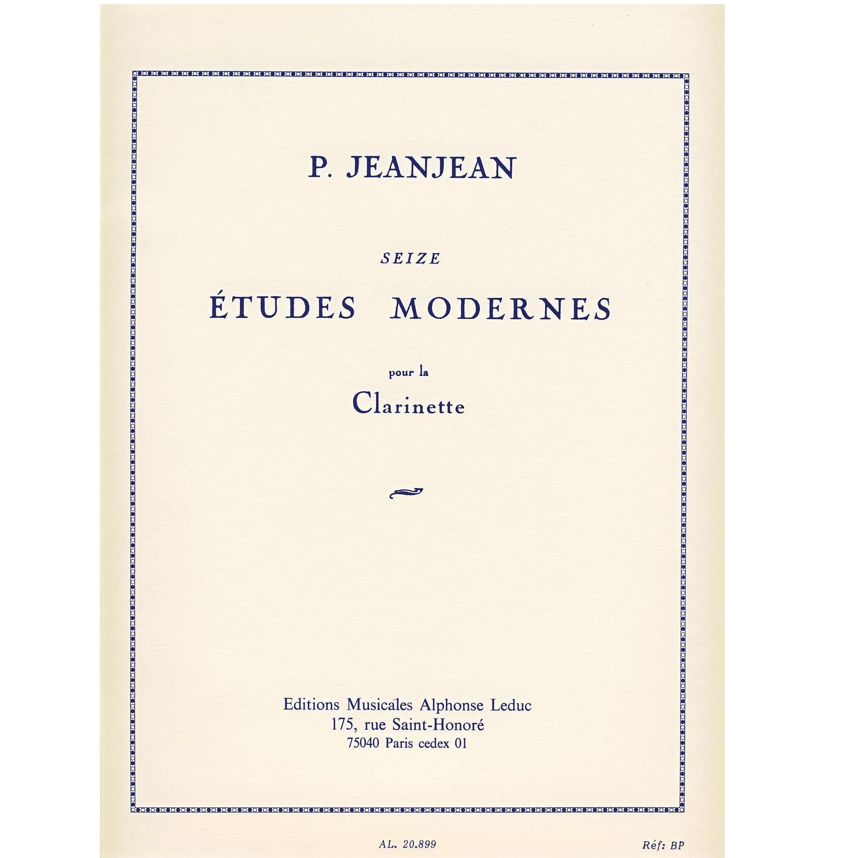 P. Jeanjean Seize Etudes Modernes pour la Clarinette - Alphone Leduc