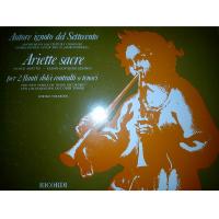 Ariette sacre per 2 flauti dolci contralti o tenori - Ricordi