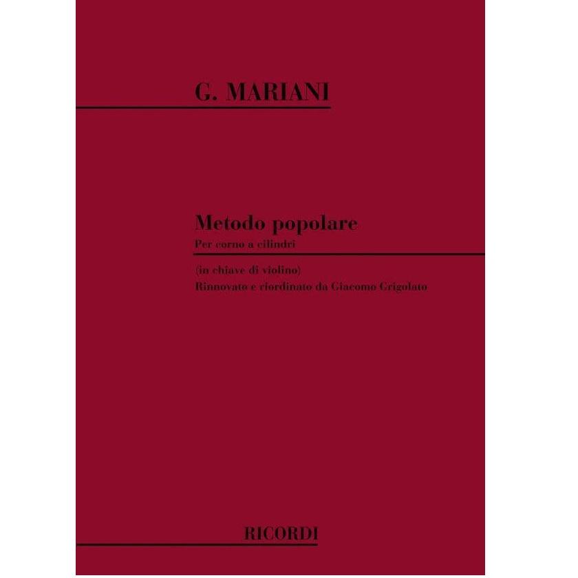 Mariani METODO POPOLARE per corno a cilindri (in chiave di violino) (Grigolato) - Ricordi