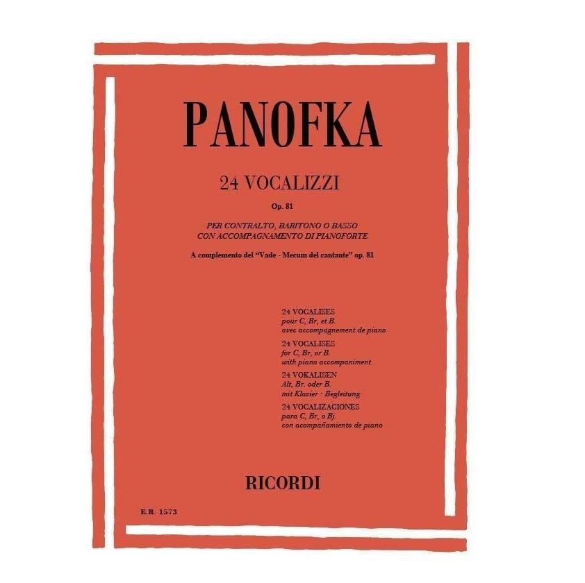 Panofka 24 Vocalizzi Op. 81 per contralto baritono o basso - Ricordi