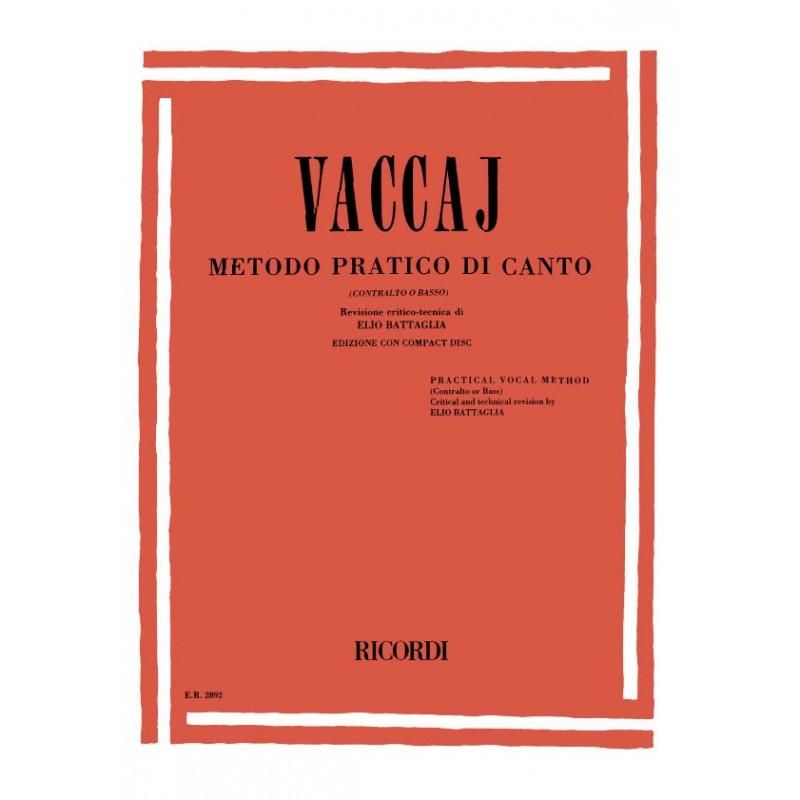 Vaccaj METODO PRATICO DI CANTO (contralto o basso) - Ricordi