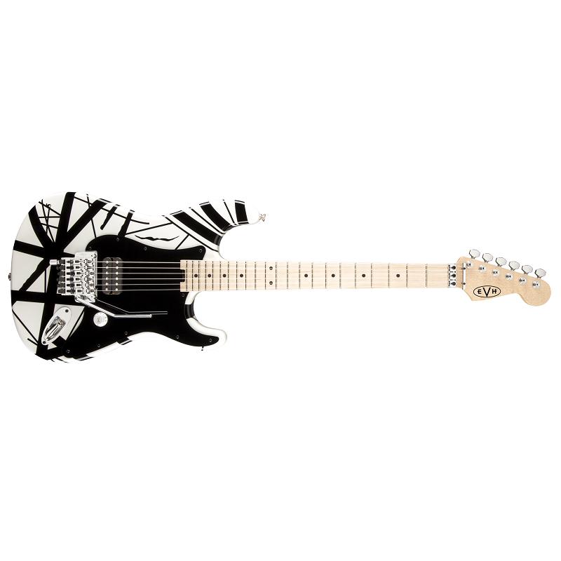 EVH Striped White With Black Stripes Chitarra Elettrica