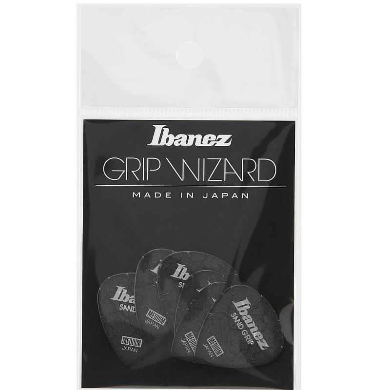 Ibanez PPA16MCG-BK Grip Wizard Sand Grip Medium Polyacetal Plettro
