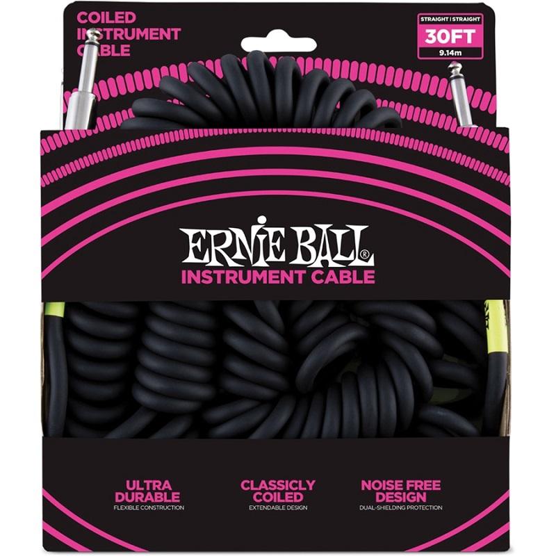 Ernie Ball 6044 Cavo Spirale Black 9 m Connettori dritti