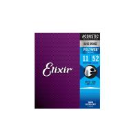 Elixir 11025 (11-52) Acoustic 80/20 Bronze Polyweb Light Custom Muta di corde per chitarra acustica