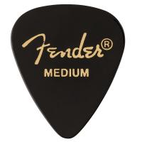 Plettri Fender 351 Shape Premium Celluloid Medium Black Picks Pack Confezione da 12 pezzi