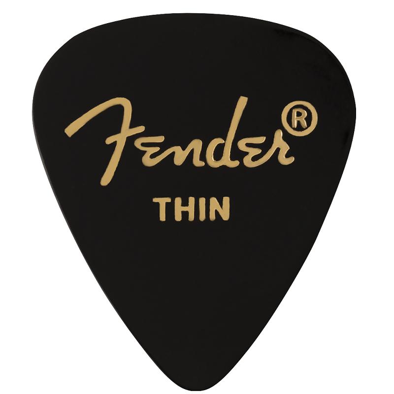 Fender 351 Shape Premium Celluloid Thin Black Picks Plettro