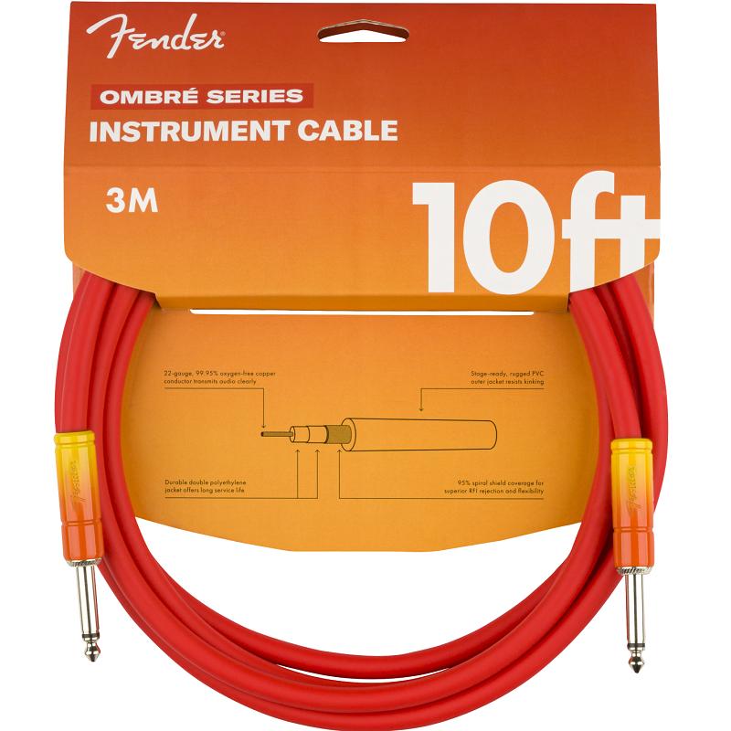 Fender Ombrè Instrument Cable 10' TQS Tequila Sunrise Cavo 3m