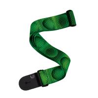 D'Addario P20W1506 Polyester Woven Guitar Strap Green Optical Orbs Tracolla_1