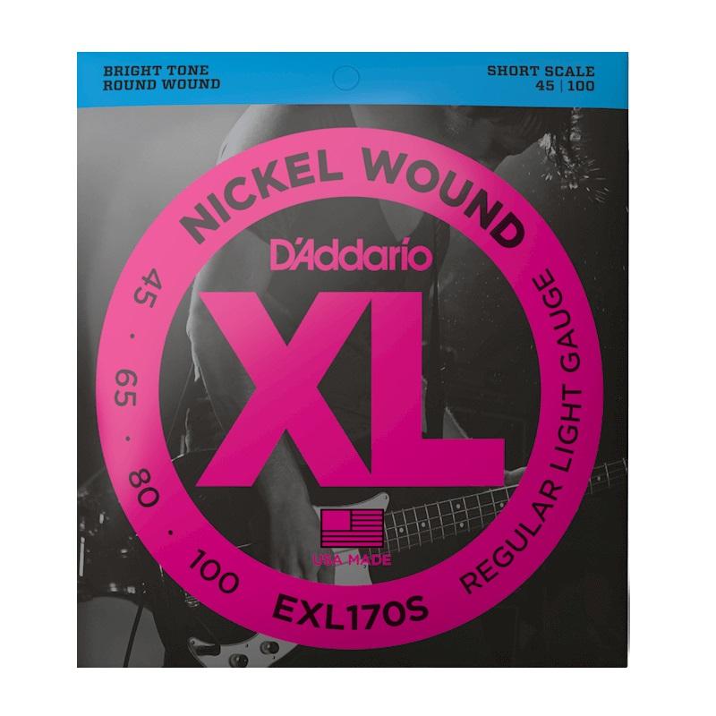 D'Addario EXL170S Regular Light Short Scale 045-100 Muta di corde per basso elettrico