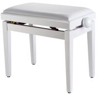 Soundsation SBH-100P-WH Panca per pianoforte bianco lucido seduta bianca similpelle regolabile