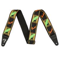 Fender Neon Monogrammed Strap Green/Orange Tracolla_1