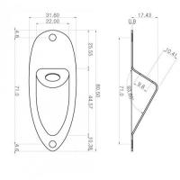 PartsPlanet SJCDX CR Cromata Piastra ricevi Jack in metallo per chitarra tipo Strato_2