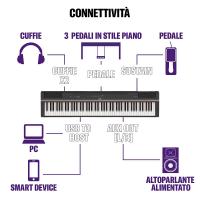 Yamaha P125 black alimentatore, leggio e pedale inclusi Pianoforte Digitale_4