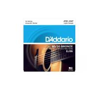 D'Addario EJ36 Bronze 80/20 Light Gauge 010-047 Muta di corde per chitarra acustica 12 corde