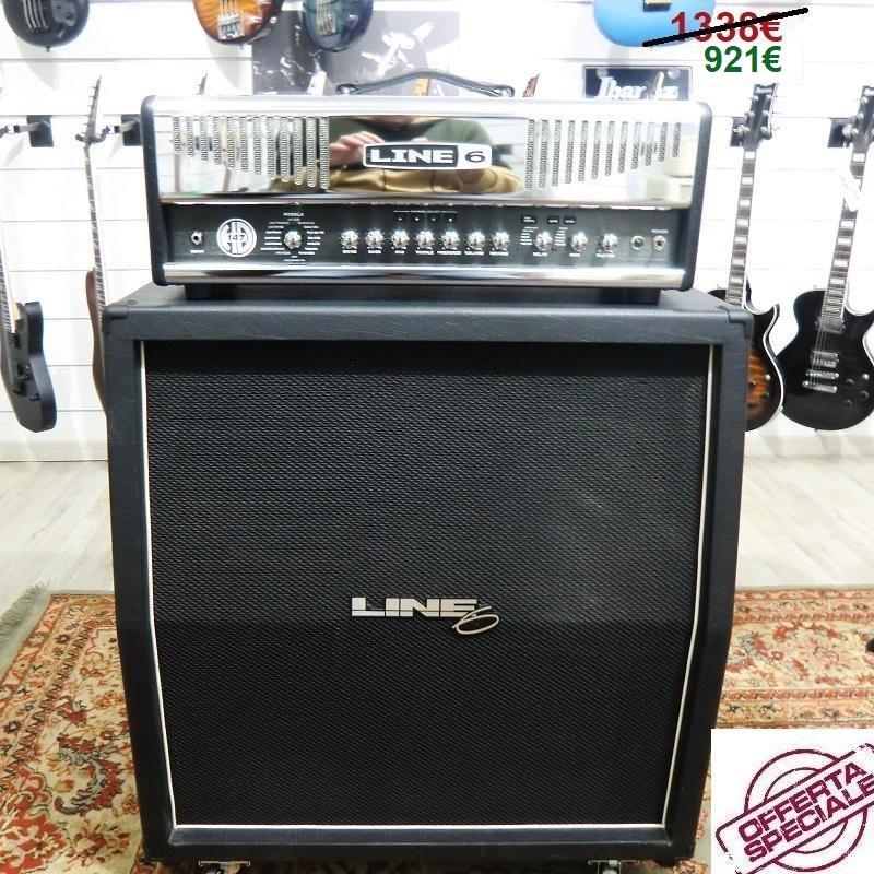 Line6 HD147 + Line6 Spider 4x12 Cabinet Testata e Cassa per chitarra elettrica B STOCK
