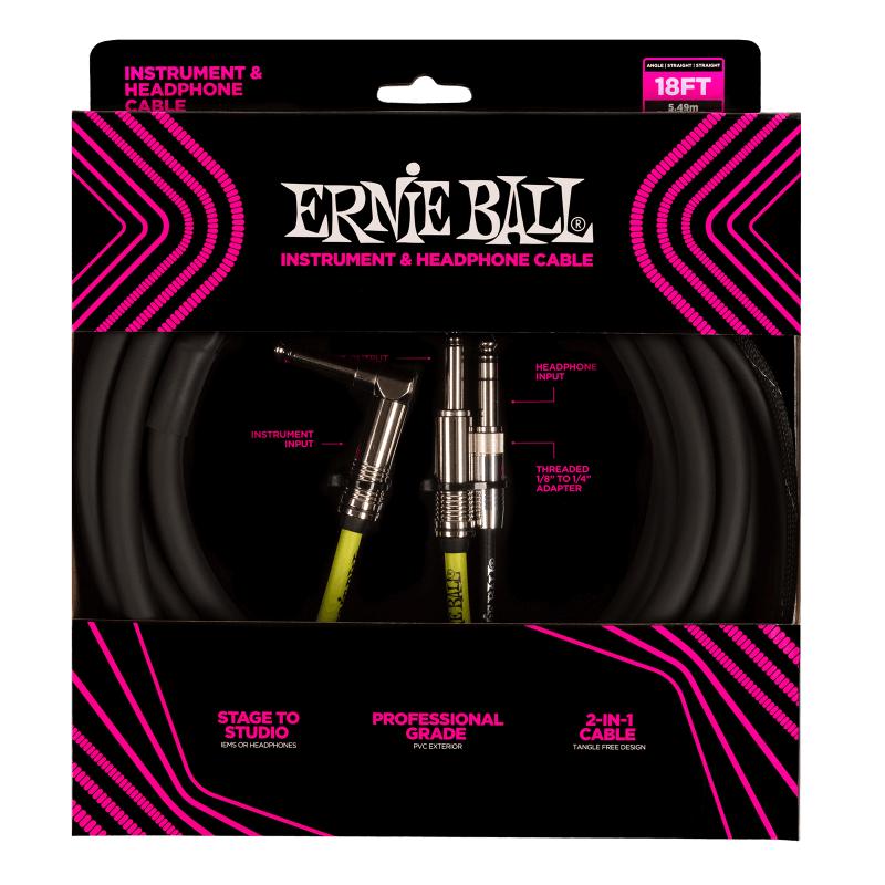 Ernie Ball 6411 Instrument and Headphone Cable Cavo