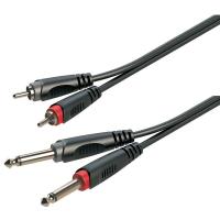 Soundsation JJRR-15BK Cavo adattatore 2x6.3mm Jack maschio STEREO - 2xRCA maschio / 1.5 mt