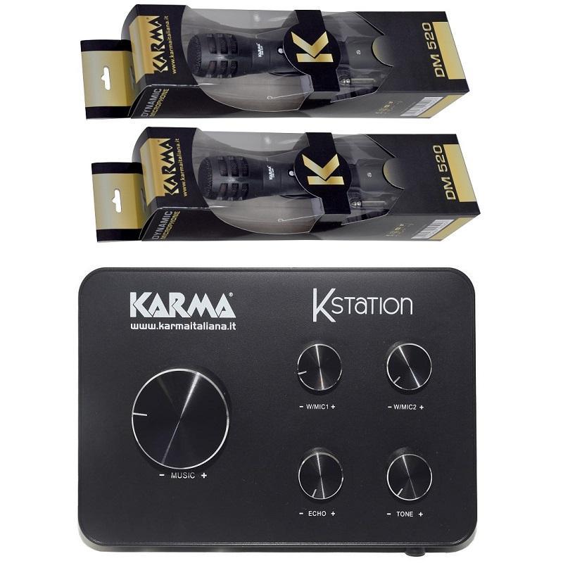 Karma KSTATION Karoke Machine Sistema Karaoke con 2 Microfoni Karma DM 520 