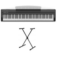 Orla Stage Starter Black + Supporto a X, Alimentatore leggio e pedale incluso Pianoforte Digitale