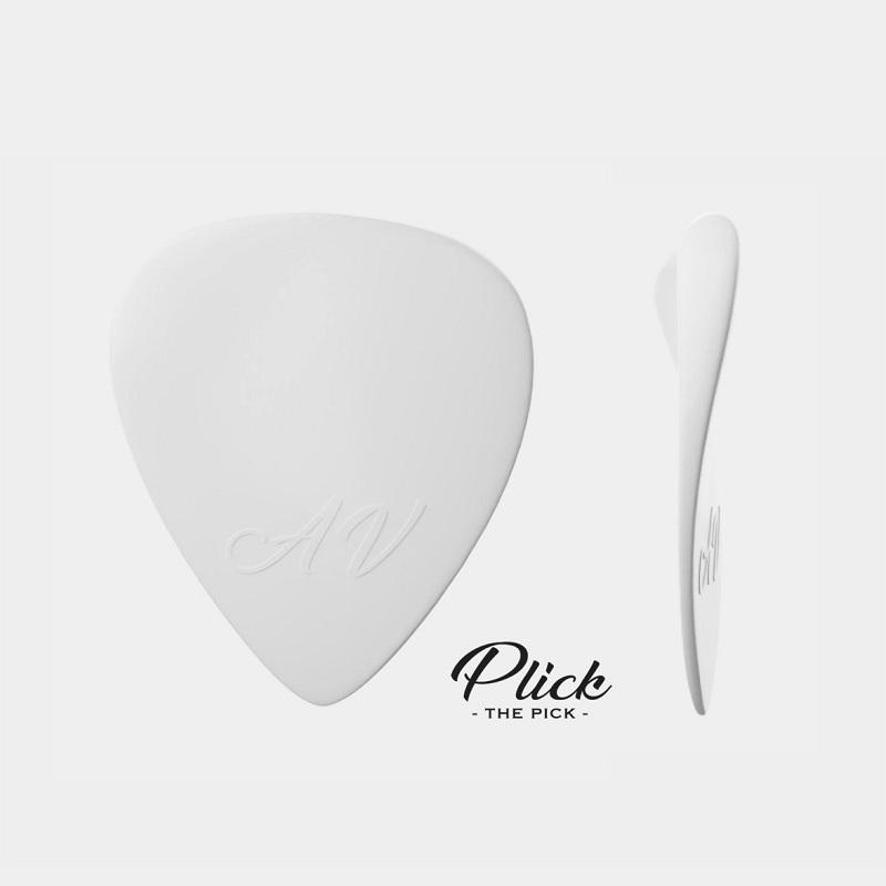 Plick The Pick AV 0.9 mm Nylon Bianco Puro Plettro per chitarra acustica MADE IN ITALY