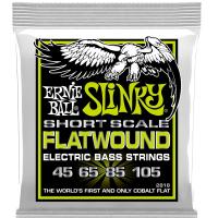 Ernie Ball 2818 Slinky Short Scale Flatwound El Bass 45-105 Muta di corde lisce per basso SCALA CORTA_1