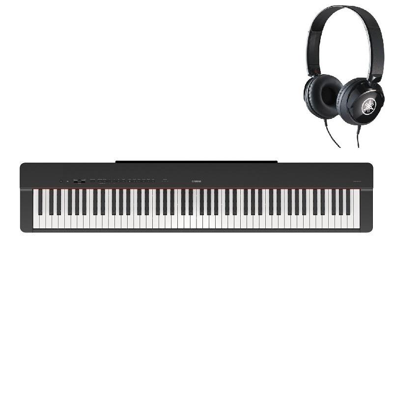 Yamaha P225 Black Pianoforte Digitale con Cuffie Yamaha HPH50