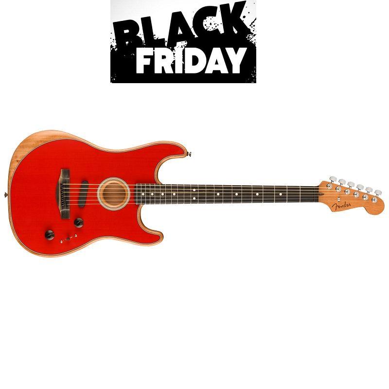 Fender American Acoustasonic Stratocaster EB DKR Dakota Red MADE IN USA - Black Friday