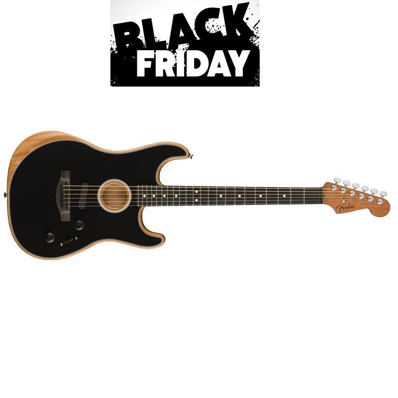 Fender American Acoustasonic Stratocaster EB BLK Black MADE IN USA - Black Friday