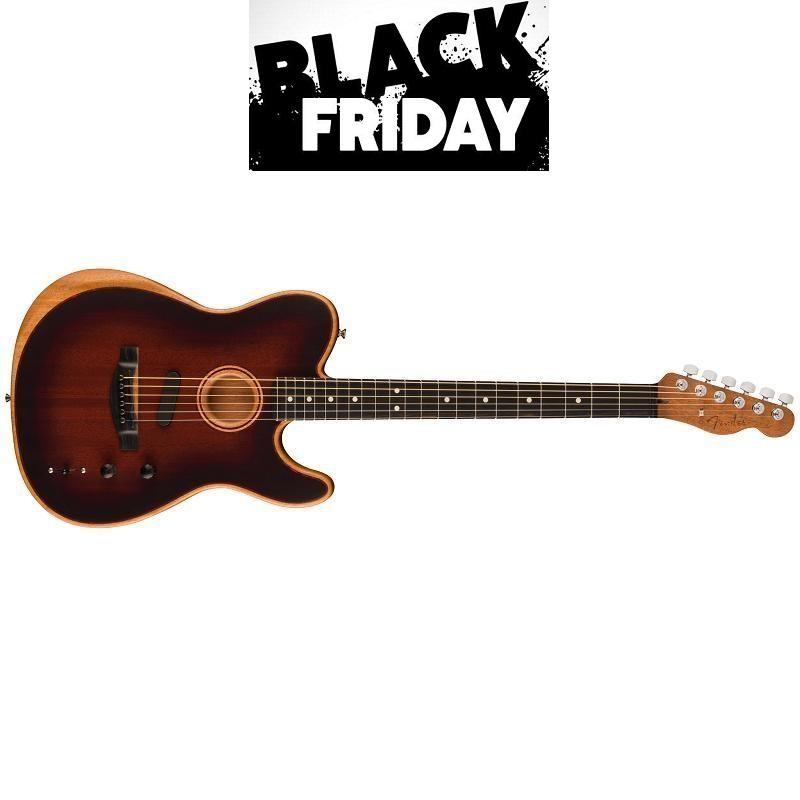 Fender American Acoustasonic Telecaster BRBST MAH EB All-Mahogany Bourbon Burst MADE IN USA - Black Friday